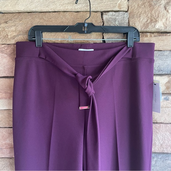 Calvin Klein maroon red stretch dress Pants NWT Women Large - Picture 4 of 12